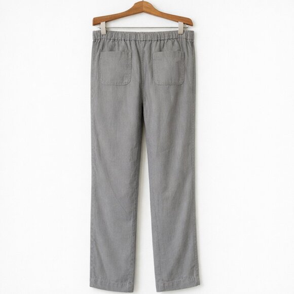 NWT J. Crew Linen Seaside Wide Leg Tie Waist Pants - Slate Gray | XS - Picture 3 of 7